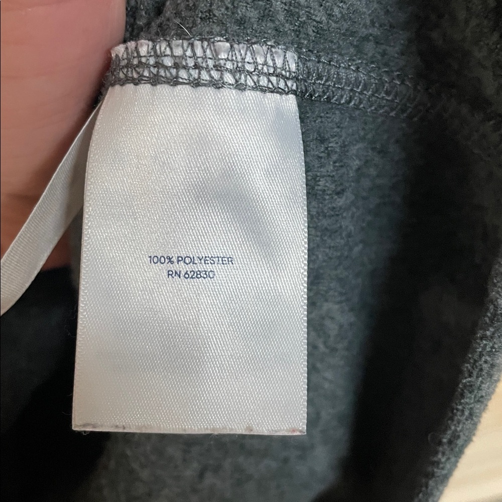 Lands' End size Small Charcoal Super Soft Fleece Zip-Up Vest with Pockets - Picture 7 of 9